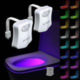 Miefl 2-pack toilet lights with motion sensor 16 color changing LED glow bowls smart night lights for bathroom