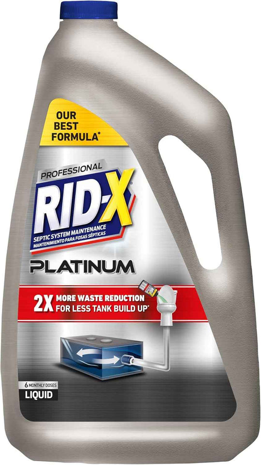 RID-X Septic Tank Treatment Platinum Liquid 6 Month Supply with x2 More Waste Reduction