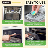 Dishwasher Cleaner and Deodorizer Tablets, 24 Pack - Helps Remove Limescale & Odor, Prevents Buildup in Pipes, Safe for All Dishwashers, Lemon Scent - 12 Month Supply
