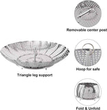 Zocy Steamer Basket, Stainless Steel Vegetable Steam Baskets for Steaming Cooking Expandable to Fit Various Size Pot (5.5" to 9.3")