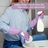 Reusable Rubber Dishwashing Gloves, 4 Pairs Kitchen Gloves for Washing Dishes and Cleaning, Non-Slip Grip, Flocked Lining, Perfect for Women and Men
