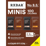 rxbar mini protein bars, 7.3oz box, 8 count, variety pack, peanut butter chocolate and chocolate sea salt
