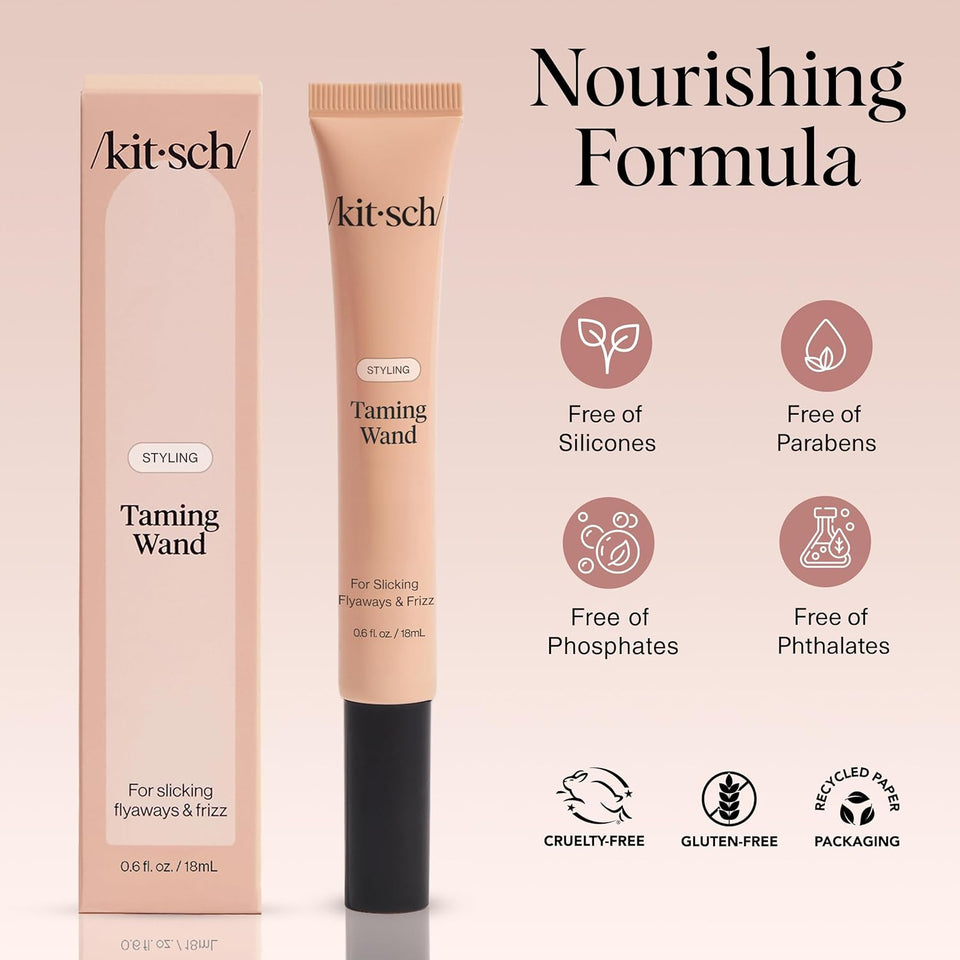 Kitsch Hair Taming Wand - Fly Away Stick For Hair with Biotin, Aloe & Vitamin E | Clear Hair Mascara for Flyaways, Slick Back Style | Travel Size | Ideal Gifts for Women & Mothers Day Gifts - 18mL