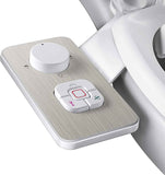 SAMODRA Bidet Attachment, Non-Electric Cold Water Bidet Toilet Seat Attachment with Pressure Controls, Retractable Self-Cleaning Dual Nozzles for Frontal & Rear Wash - Black