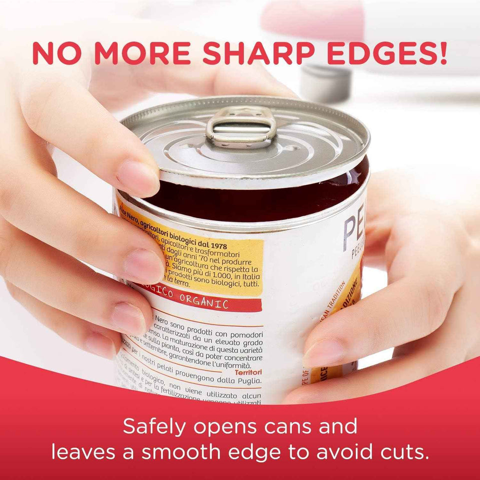 Kitchen Mama Automatic Electric Can Opener with Smooth Edge, Hands-Free, Battery Operated, Red
