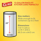 Glad Tall Kitchen Trash Bags 13 Gallon, Unscented Garbage Bags, Quick-Tie, 68 Count