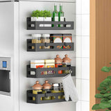 4 Pack Magnetic Spice Rack for Refrigerator, Moveable and Easy to Clean