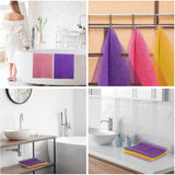 ujfqbh 3 pieces african bath sponge pink yellow purple exfoliating shower body scrubber