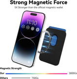 Stronger magnetic RFID leather Mag-Safe card holder for iPhone 16/17/15/14/13/12 Pro/Promax, Mag-Safe accessories, black