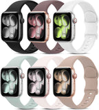 6 Pack Sport Bands Compatible with Apple Watch Band 38mm 40mm 41mm 42mm 44mm 45mm 49mm 46mm,Silicone Waterproof Strap for iWatch Apple Watch Series 11 10 9 Ultra 8 7 6 5 4 3 2 1 SE Women Men