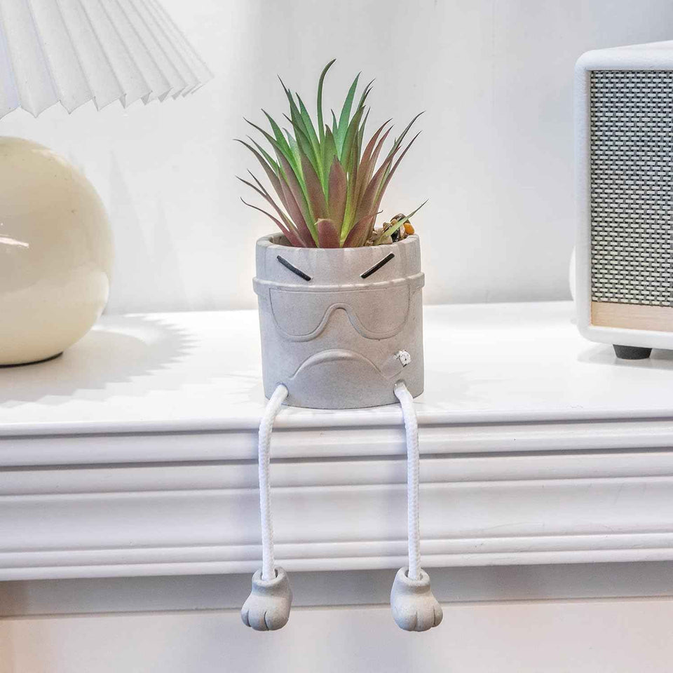 3PCS cute artificial plants for office decor, small fake succulent desk decor for women and men