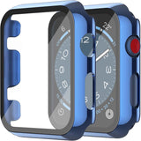 Misxi 2 Pack Tempered Glass Case Compatible for Apple Watch Series 11 (2025) Series 10 46mm, Screen Protector Cover for iWatch, Black
