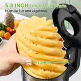 5.3" Wide Feed Chute Cold Press Juicer for Whole Vegetables & Fruits, High Juice Yield, BPA Free