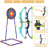 Kmuxilal 2 Pack Kids Bow and Arrow Set with LED Flash Lights, 14 Suction Cup Arrows and Fluorescence Standing Target-Perfect Indoor and Outdoor Game Archery Set Toy Gift for 4 5 6 7 8-12 Year Old Boys