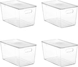 Vtopmart 6 Pack Clear Stackable Storage Bins with Lids, Medium Plastic Containers with Handle for Pantry Organizer and Storage,Perfect for Kitchen,Fridge,Cabinet, Closet,Bathroom Organization