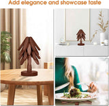 Wooden Cup Coaster Set，Tree Shape Trivet Set,Tree Coasters- 4 Wooden Trivets + 1 Stand stored for hot Dish/Pot/Bowl/teapot/hot Pot Set (Brown)