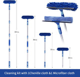 LOMIDA Professional Window Squeegee Kit - Lightweight 62" Aluminum Pole, Rotatable 2-in-1 Cleaning Tool for Cars, Showers & High Windows