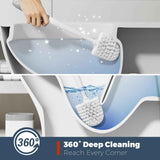2-Pack Bathroom Toilet Brush Set with Holder, White - Durable Cleaning Bristles for Toilet Bowl