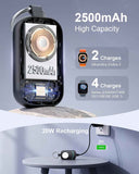 2500mAh apple watch portable charger with magnetic fast charging and compact keychain design