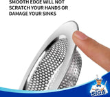 MR.SIGA Kitchen Sink Strainer, stainless steel, dishwasher safe, 4.4 inch outer diameter, pack of 3