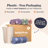 Betterway Bamboo Natural Brown Paper Towels - 8 Rolls, 2 Ply, 110 sheets - Plastic Free, PFAS Free, Disposable Kitchen Paper Towels - Select Size, Tree Free, Compostable, Strong & Absorbent - Rayz Mart
