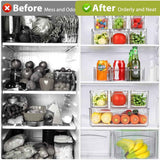 10 Pack Refrigerator Pantry Organizer Bins - Stackable Fridge Organizer Bins