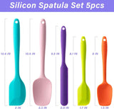 5 Piece Silicone Spatula Set for High Heat Resistant Non-Stick Cooking