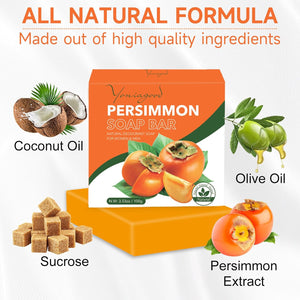 Natural persimmon soap bar for body odor control and deodorant use