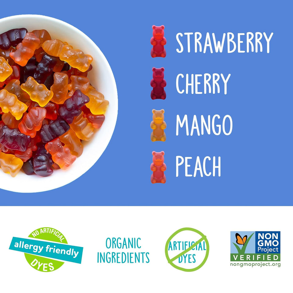 yumearth organic gummy bears fruity snack packs gluten free allergy friendly non gmo 10.5 oz pack of 15