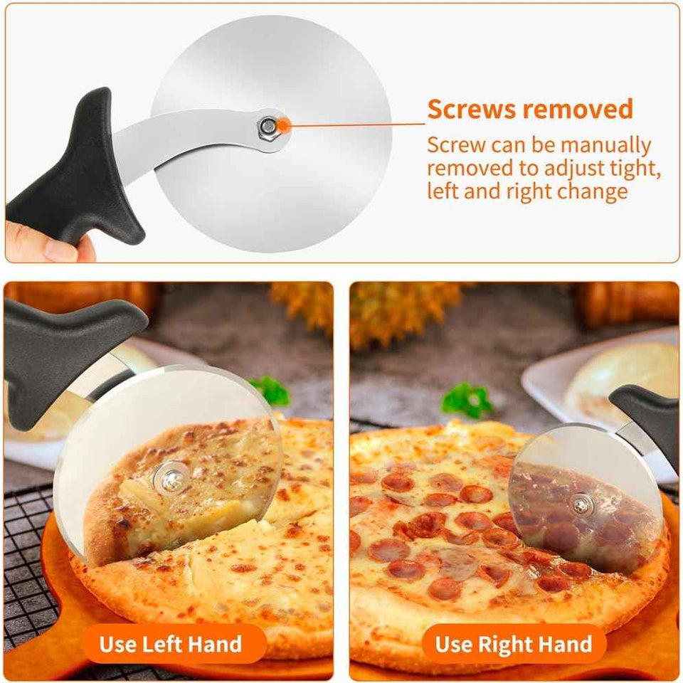 Pizza Cutter Wheel with Sharp Stainless Steel Blade and Finger Guard