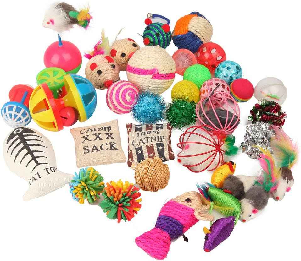 Fashion's Talk Cat Toys Variety Pack for Kitties - 20 Pieces - Multi-Color Interactive Catnip Toys