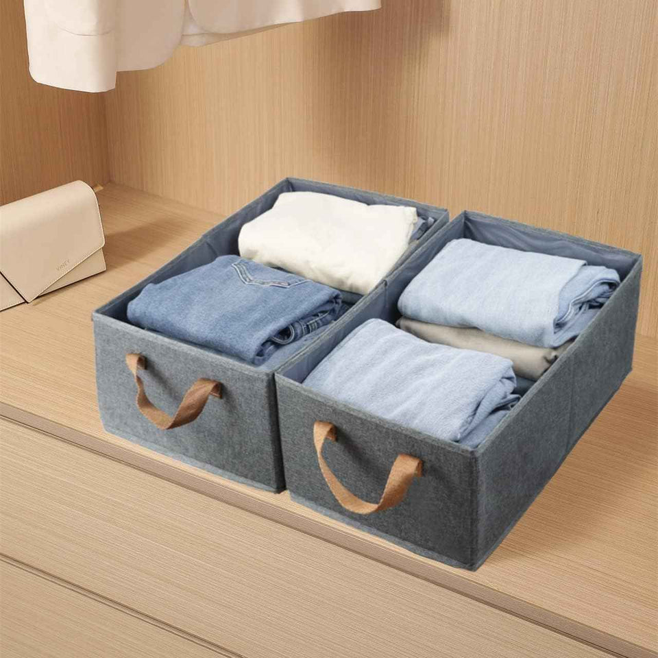Large Capacity Foldable Closet Organizer Storage Bins 3-Piece Clothing and Toy Organizer System