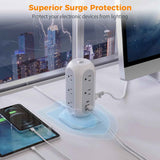 tessan 11 outlet power strip with 3 usb 1 usb c 1625w surge protector 6 feet extension cord