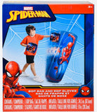Spiderman Spider-Man Inflatable Bop Bag & Bop Gloves Set Kids Punching Bag with Gloves, Freestanding Superhero Blow Up Bouncing Boxing Bag for Exercise, Durable Heavy Duty Indoor and Outdoor - 34.5"