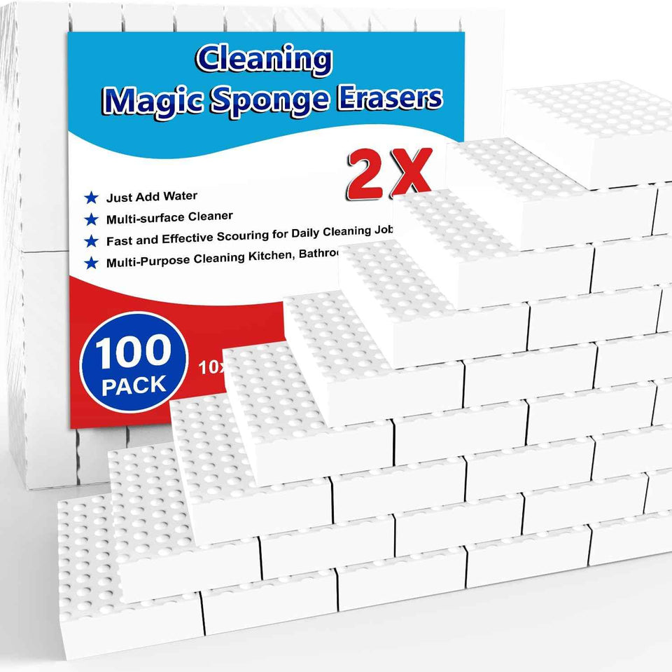 Magic Sponge Erasers, 20 Pack 2X Density Stronger Melamine Sponge Foam Pads, Multi-Functional Household Cleaning Supplies Cleaner for Kitchen, Bathroom, Bathtub, Sink, Wall Cleaner