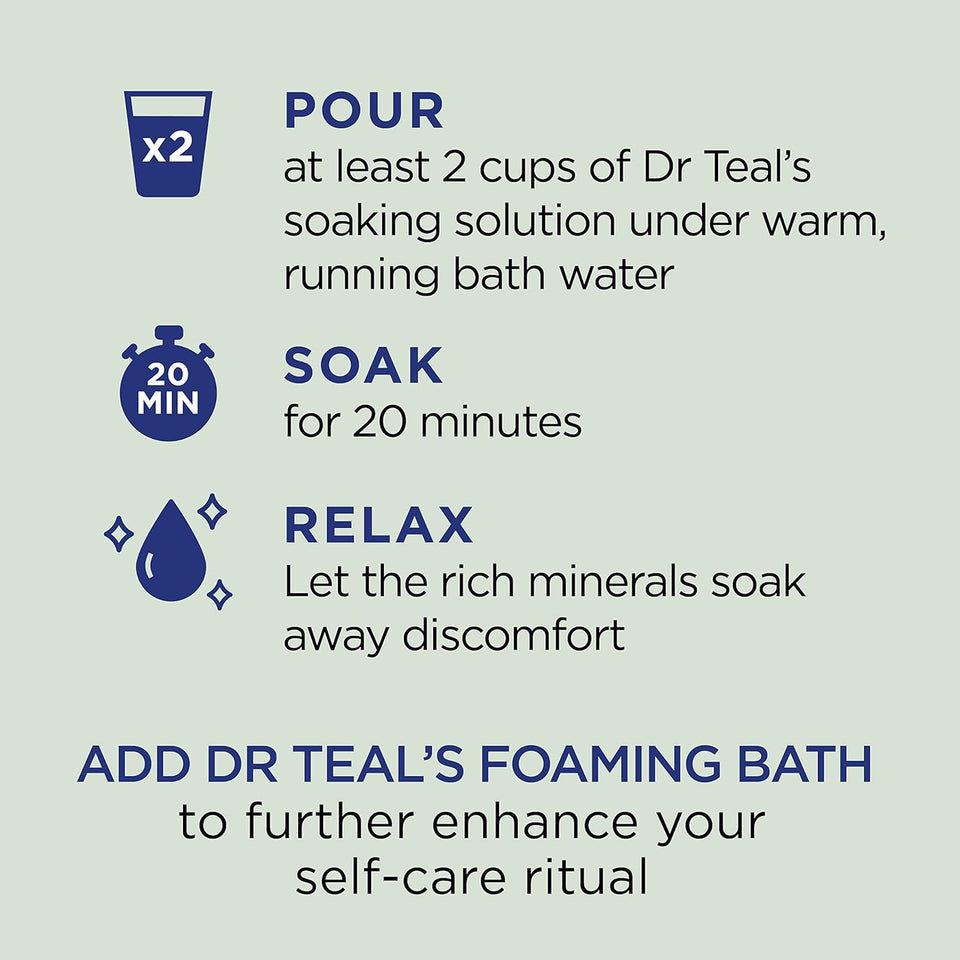 Dr Teal's Pure Epsom Salt, Relax & Relief with Eucalyptus and Spearmint, 3 lb (Pack of 4)