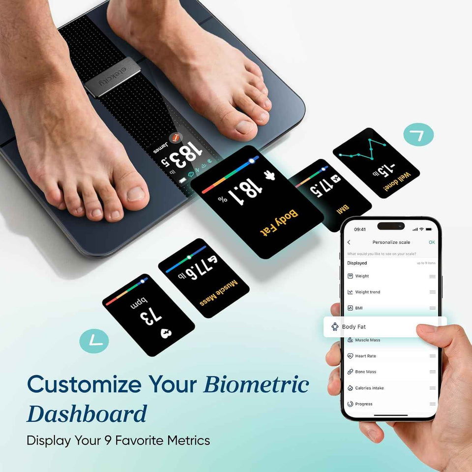 etekcity fsa&hsa eligible smart scale for body weight fat digital bathroom weighing machine for accurate bmi muscle mass composition home use apple health compatible