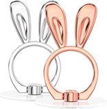 Cat Phone Ring Holder - EI Sonador Clear Cell Phone Ring Holder Transparent Stand Finger Grip (1 Silver + 1 Rose Gold Cat)