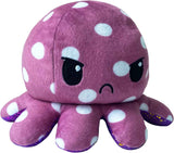 TeeTurtle Reversible Octopus Plushie - 4-Inch Pink + Aqua Two-Sided Flip Plush Toy with Embroidered Details - Cute Mini Collectible Plush for Kids, Teens, and Adults