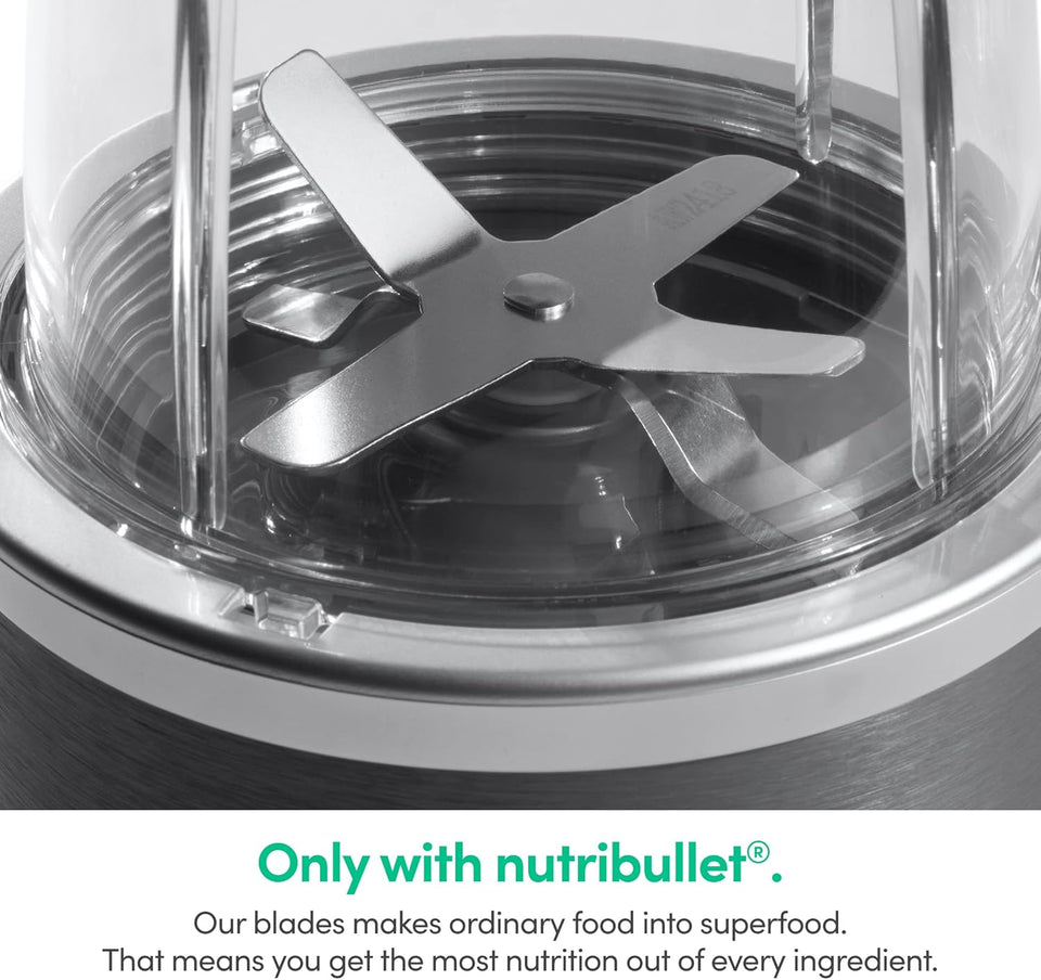 nutribullet Personal Blender, Shakes, Smoothies, Food Prep, and Frozen Blending, 24 Ounces, 600 Watt, Gray, NBR-0601WM
