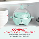 Dash Rapid Egg Cooker - Boiler, Poacher & Steamer - Includes Measuring & Recipe Guide - Dishwasher Safe - BPA Free - Holds 7 Eggs, Aqua
