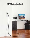 LeZone 10Ft Surge Protector Power Strip 4800J, Black, 12 Outlets, 2 USB C, 2 USB Ports, Wall Mountable