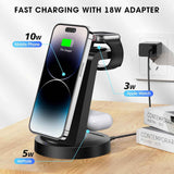 3-in-1 wireless charging station for iPhone, AirPods, and Apple Watch compatibility