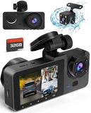 Dash Camera for Cars, 4K UHD Car Camera with 32GB Card, Super Night Vision, 170° Wide Angle and 24H Parking Mode