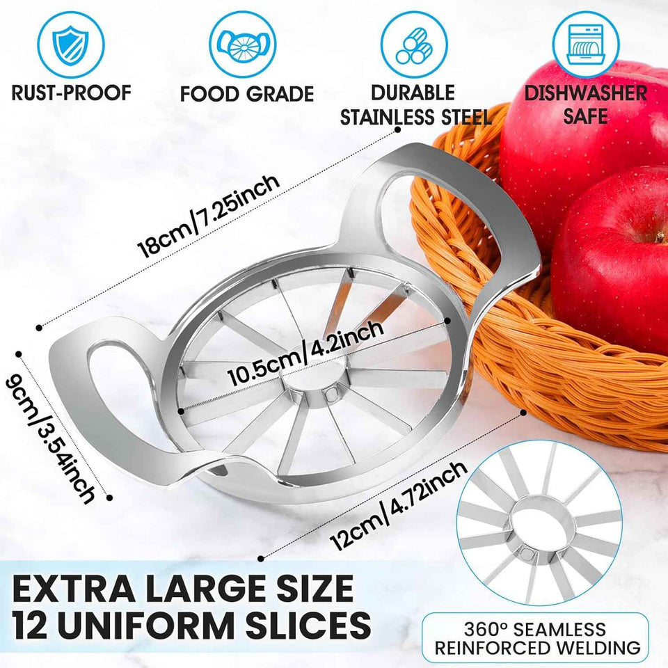 4.72 inch aubenr heavy duty extra large apple slicer with 12 sharp blades