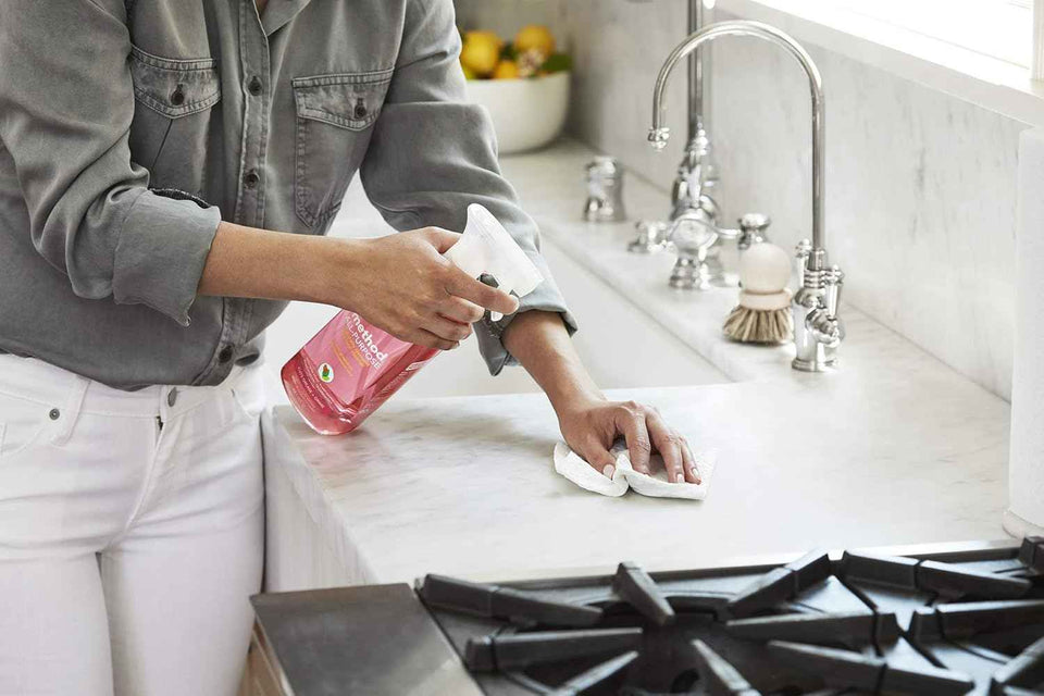 Method Plant-Based All-Purpose Cleaner Spray, Pink Grapefruit, for Counters, Tiles, and More, 28 Fl Oz, Pack of 4