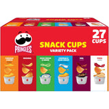 Pringles Potato Crisps Chips, Lunch Snacks, Snack Cups, Variety Pack, 19.5oz Box (27 Cups)