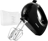 OVENTE 5-Speed Corded Electric Hand Mixer with Stainless Steel Whisks, Compact Portable Design with Snap-On Storage Case,150W Lightweight Handheld Mixer for Baking & Cooking, Black HM151B