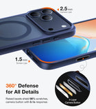 TORRAS Stronger Magnetic & Shockproof for iPhone 17 Pro Max Case, Fit for MagSafe, Military Grade Drop Protection, Camera Control, DIY Button, Slim Fit for iPhone 17 Pro Max Case Translucent Deep Blue