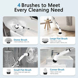tuyu electric spin scrubber cordless bathroom kitchen cleaning brush with lcd display ipx7 waterproof adjustable handle